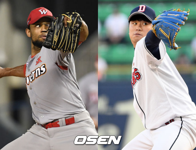 [사진] 앙헬 산체스(좌)-이영하(우)