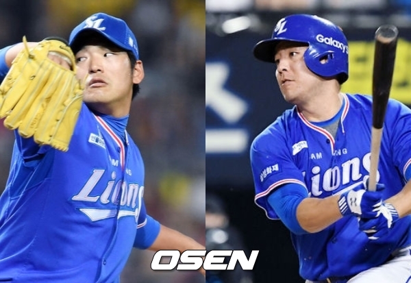 [사진] 백정현-강민호.