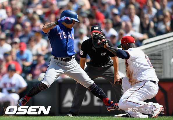 추신수가 발을 접질리는 순간(2019/7/8)ⓒGettyimages(무단전재 및 재배포 금지)