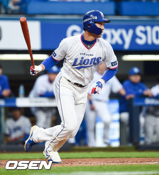 삼성라이온즈 이학주가 9일 KIA타이거즈와의 대구경기에서 9회 역전 끝내기 안타를 날렸다. 
