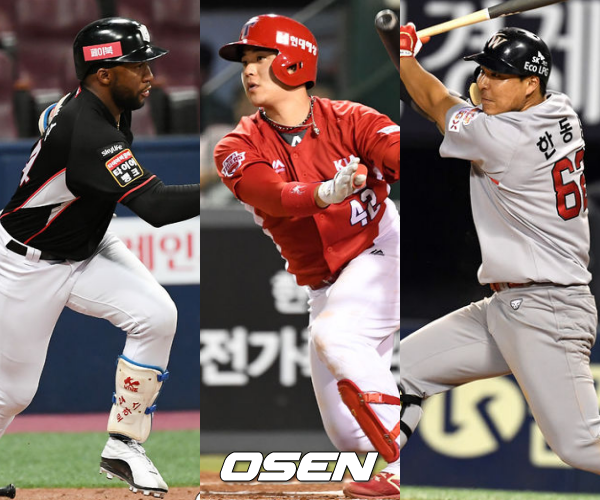 [사진] 로하스(좌), 한승택(중), 한동민(우)