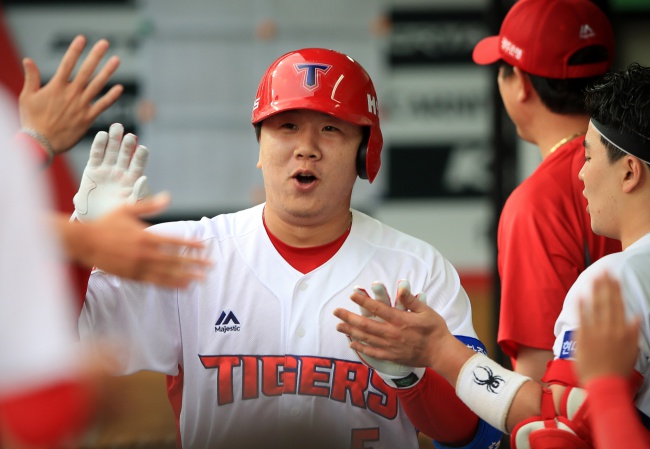 14일 한화이글스와의 광주경기에서 멀티홈런을 날린 KIA타이거즈 이우성./KIA타이거즈 제공. 