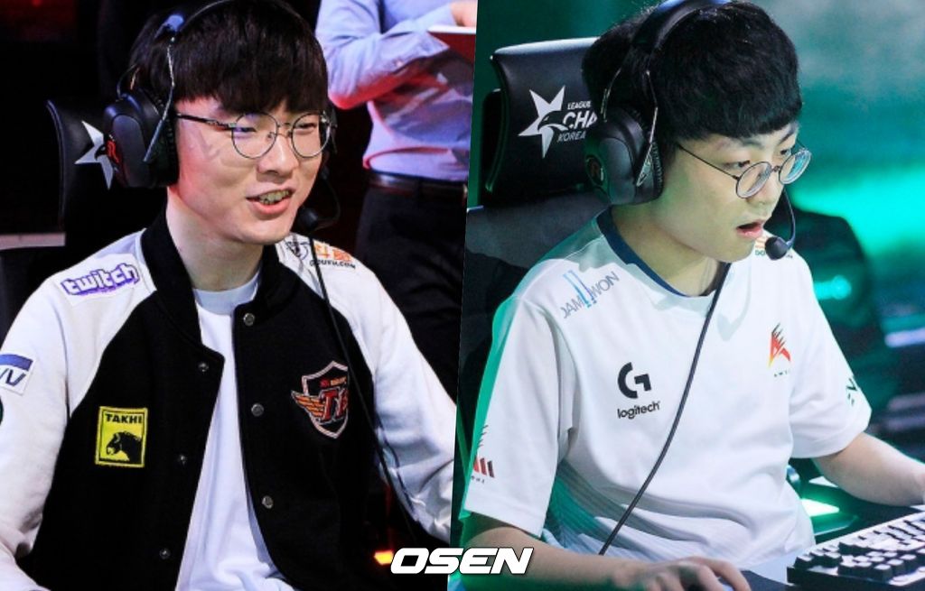 '페이커' 이상혁(왼쪽)과 '쇼메이커' 허수.