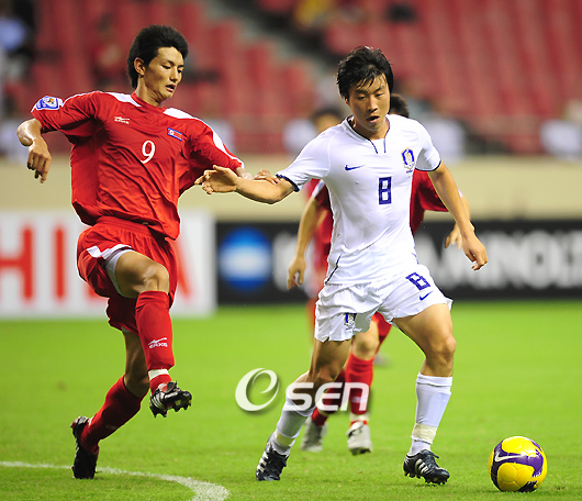 2008년 9월 10일 중국 상하이서 열린 한국과 북한의 최종예선 1차전.