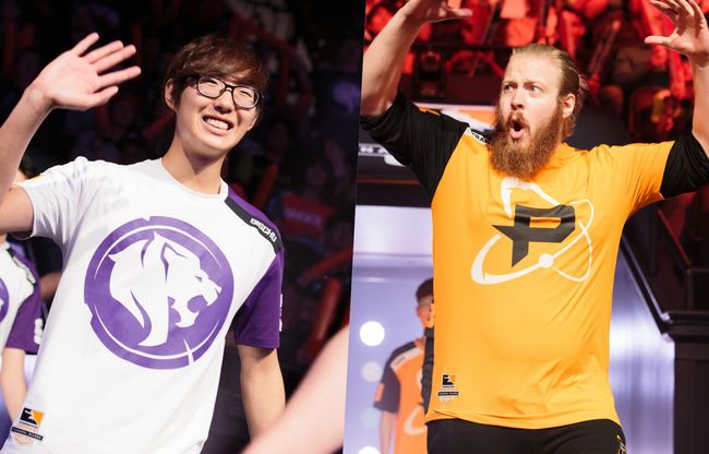 '비슈' 김형석(왼쪽)과 '프래기' 요나 라이네. /블리자드 엔터테인먼트 제공.