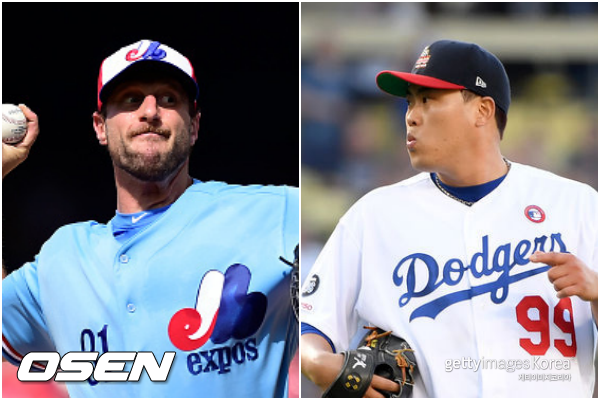 [사진] 슈어저-류현진(오른쪽) ⓒGettyimages(무단전재 및 재배포 금지)