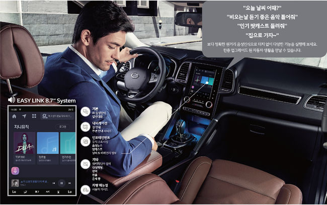 음성인식 기반의 인포테인먼트 기술인 르노삼성 ‘이지 링크(EASY LINK)’.