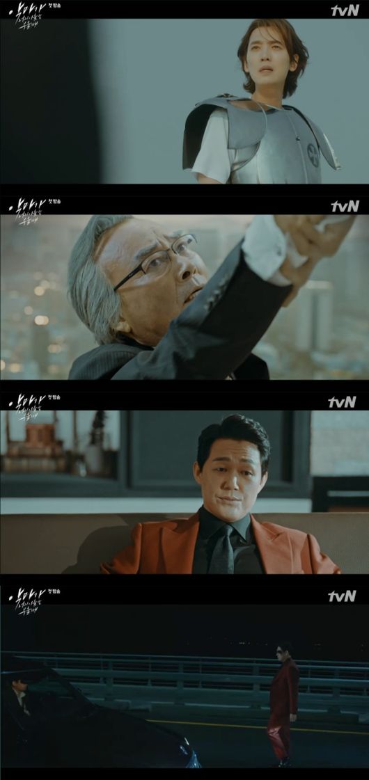 [사진=tvN 방송화면] '악마가 너의 이름을 부를 때' 첫 방송 속 정경호와 박성웅