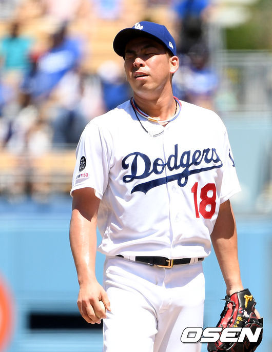 3회초 2사 만루에서 다저스 마에다가 샌디에이고 호스머에 만루 홈런을 허용하며 아쉬워하고 있다. ./jpnews@osen.co.kr