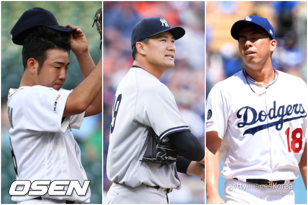 [사진] 기쿠치-다나카-마에다(왼쪽부터) ⓒGettyimages(무단전재 및 재배포 금지)