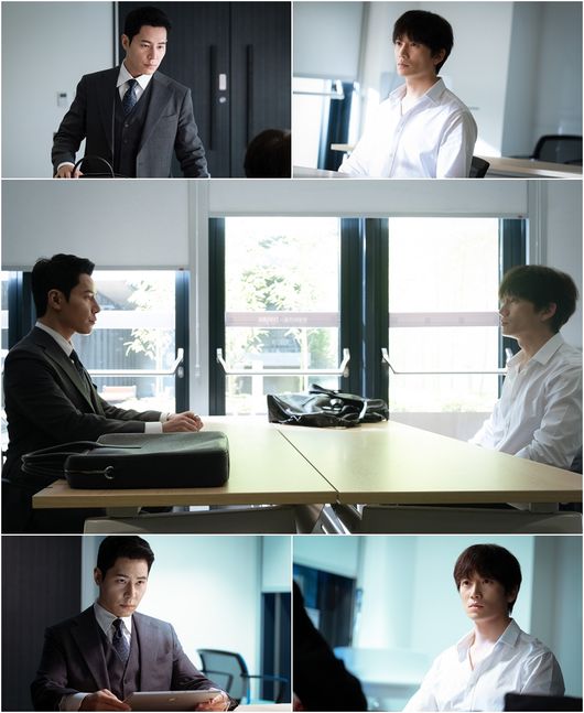 [사진=SBS 제공] '의사 요한' 11회 속 지성, 이규형 심문 대면 장면 스틸 컷.