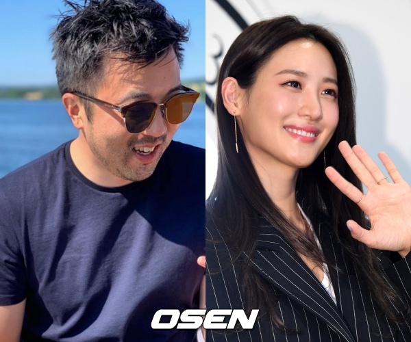 [사진=OSEN 지형준 기자, 차민근 SNS] 배우 수현(오른쪽)과 그의 연인 차민근 위워크 한국 대표.