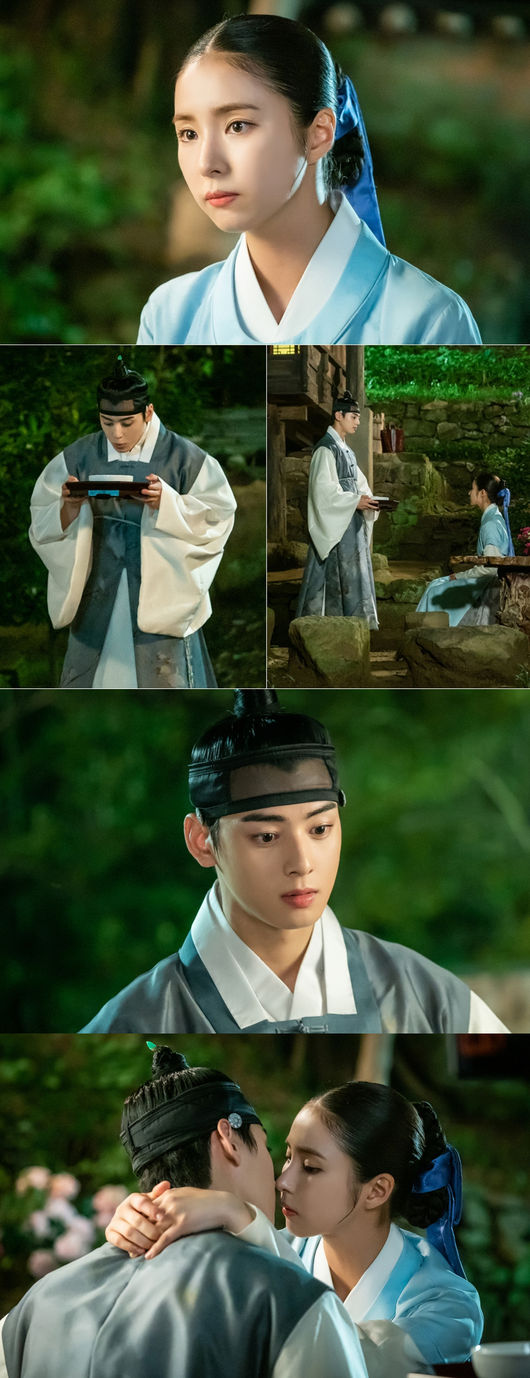 [사진=초록뱀미디어 제공] '신입사관 구해령' 21, 22회 신세경, 차은우 첫 키스 스틸 컷.