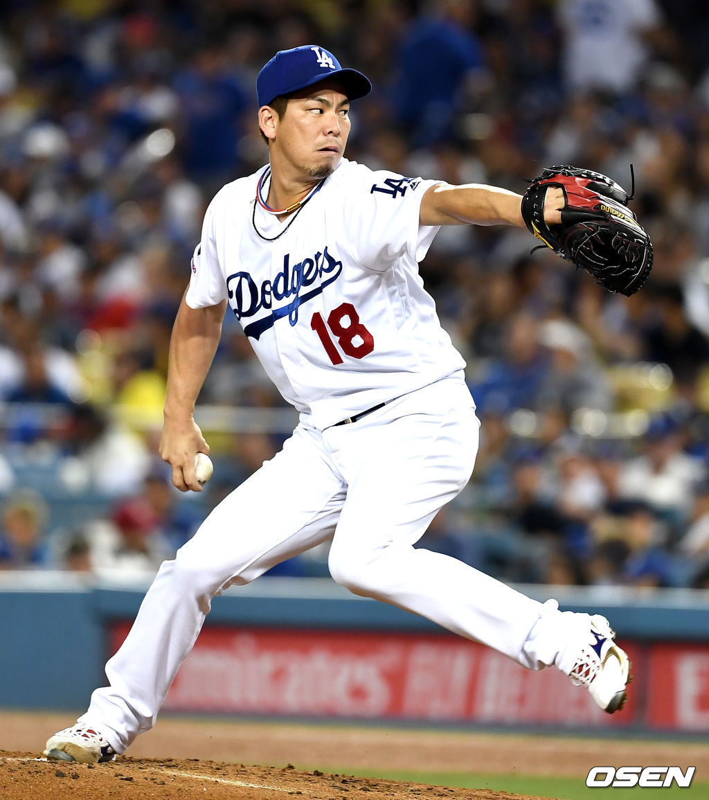다저스 선발 마에다가 힘차게 공을 뿌리고 있다. /dreamer@osen.co.kr