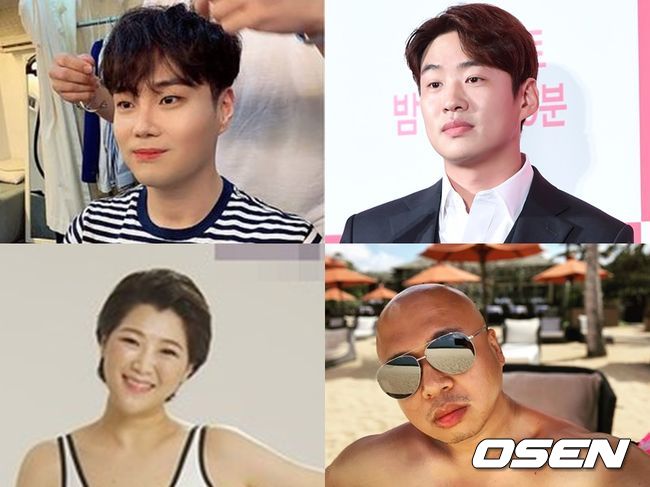 유재환, 안재홍, 돈스파이크, 김도연(왼쪽 위부터 시계방향)이 다이어트로 '외모 성수기'를 맞았다. OSEN DB, 유재환, 돈스파이크 SNS