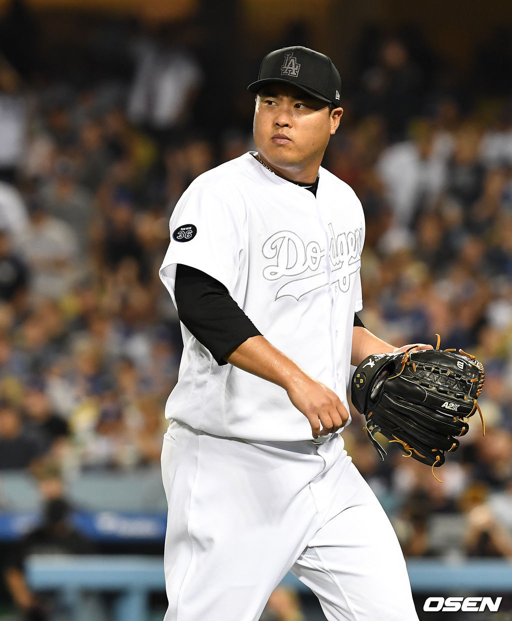 4회초 1사 2루에서 LA 다저스 류현진이 마운드를 내려가고 있다. /dreamer@osen.co.kr