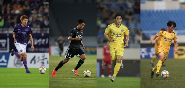 [사진] 연맹 제공 / 조규성(안양) - 이동준(부산) - 오세훈(아산) - 엄원상(광주)