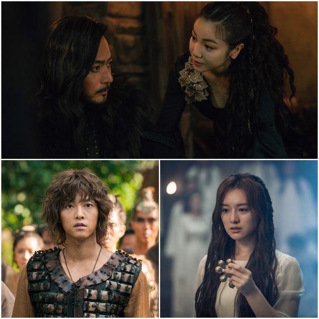 [사진=tvN 제공] '아스달 연대기' 파트3 '아스, 모든 전설의 서곡' 김지원, 송중기, 장동건, 김옥빈 스틸 컷.