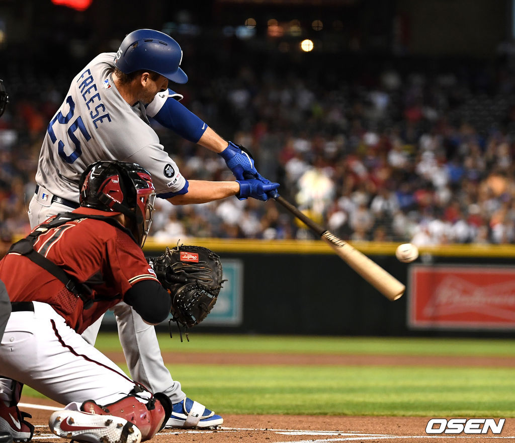 1회초 1사 주자없는 상황 다저스 데이빗 프리즈가 선제 솔로포를 날리고 있다. /dreamer@osen.co.kr