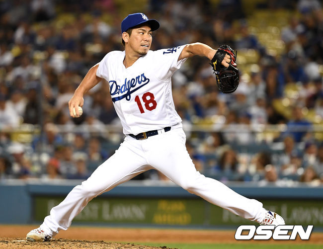 6회초 마운드에 오른 다저스 마에다가 힘차게 공을 뿌리고 있다. /dreamer@osen.co.kr