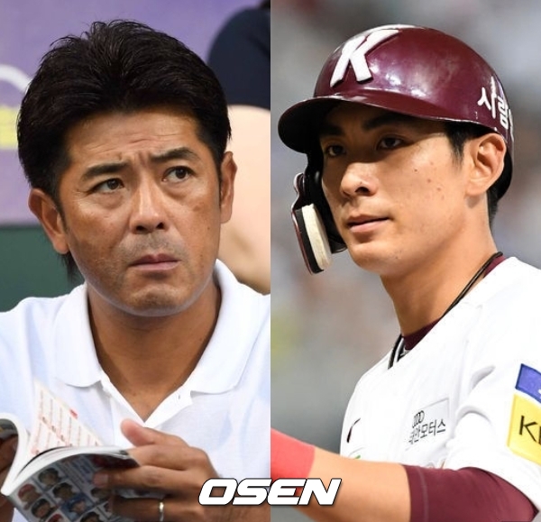 이나바 아쓰노리 일본 대표팀 감독과 이정후 / sunday@osen.co.kr