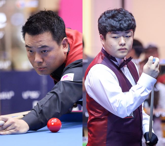 [사진]조재호(왼쪽)과 조명우 /대한당구연맹 제공