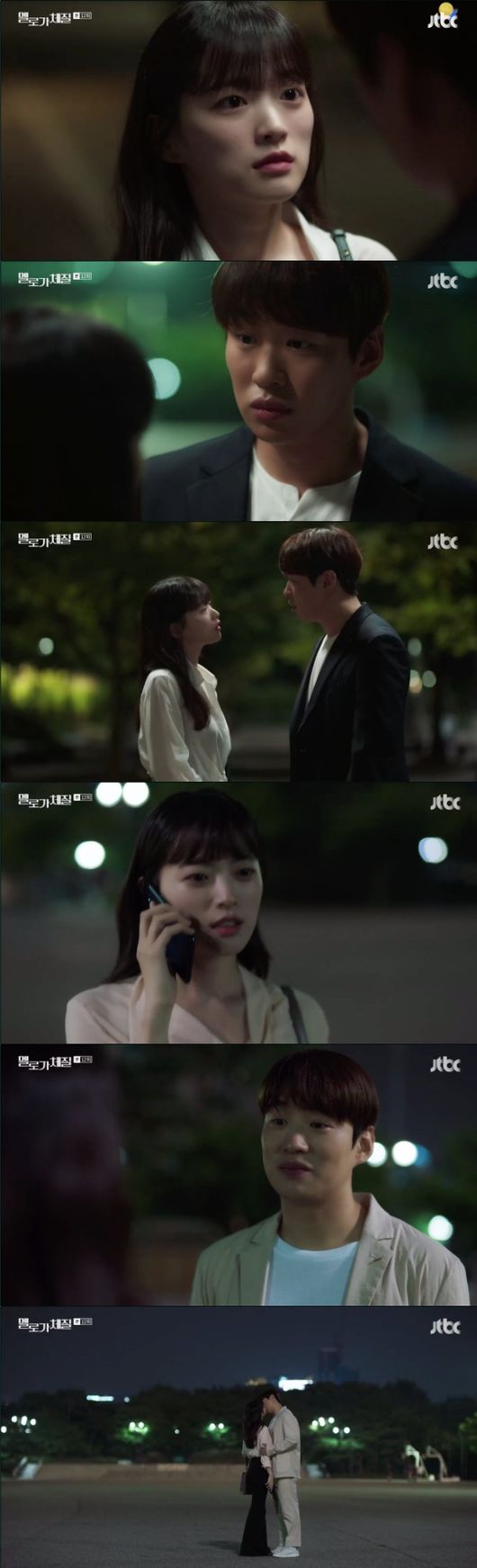 [사진=JTBC 방송화면] '멜로가 체질' 12회에서 안재홍, 천우희가 서로의 마음을 확인하고 본격적인 로맨스를 시작했다.