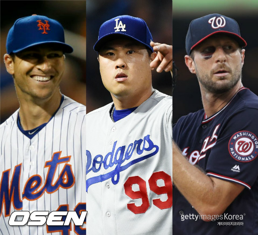 [사진] 디그롬-류현진-슈어저 /ⓒGettyimages(무단전재 및 재배포 금지), OSEN DB