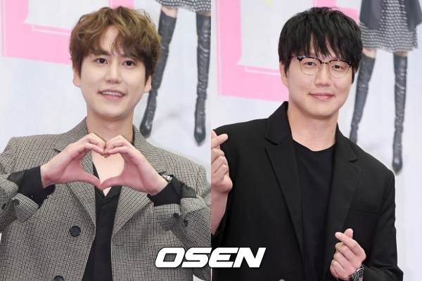 19일 오후 서울 마포구 상암동 스탠포드호텔 서울 그랜드볼룸에서 XtvN ‘노래에 반하다’ 제작발표회가 열렸다.  규현, 성시경이 기자회견중 환하게 웃고 있다./ rumi@osen.co.kr