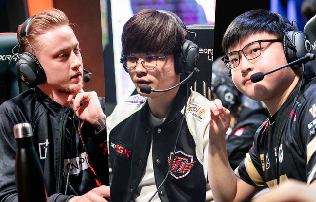 왼쪽부터 '레클레스' 마틴 라르손, '페이커' 이상혁, '우지' 지안쯔하오. /라이엇 게임즈 플리커.