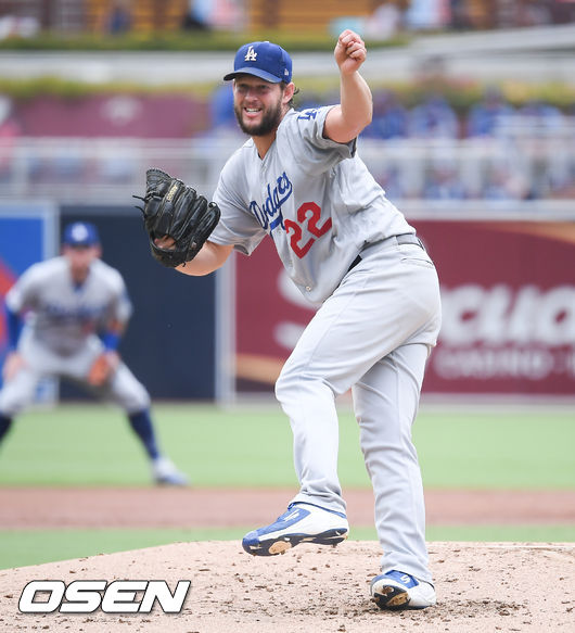 2회말 다저스 선발투수 커쇼가 역투하고 있다. 커쇼는 이날 6이닝 무실점하며 승리투수 요건을 갖췄다. / soul1014@osen.co.kr
