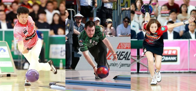 [사진]왼쪽부터 서정환, 앤서니 시몬센, 김효미 /한국프로볼링협회 제공