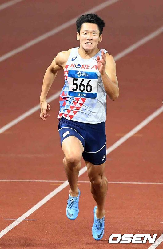 한국 김국영이 역주하고 있다./sunday@osen.co.kr