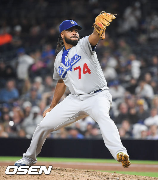 9회말 다저스 잰슨이 삼자범퇴로 샌디에이고 공격을 막아내고 있다. / soul1014@osen.co.kr