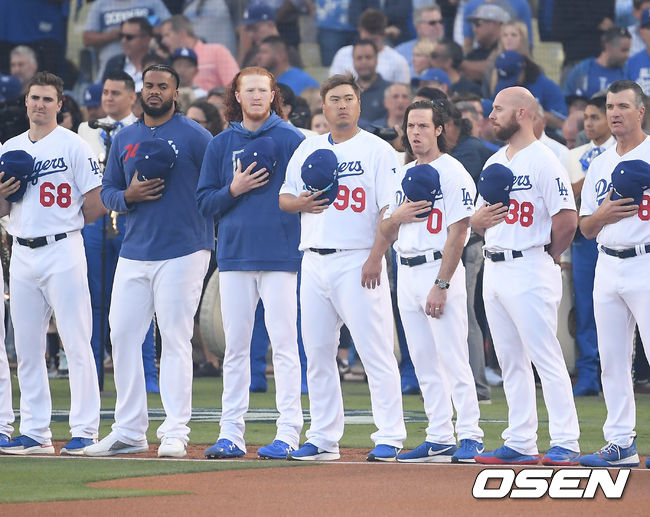 다저스 류현진이 식전 행사에 참석하고 있다./ soul1014@osen.co.kr