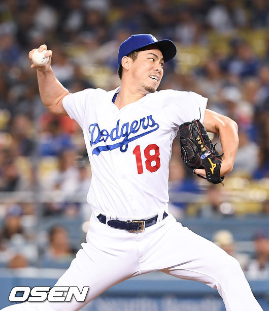9회초 다저스 마에다가 역투하고 있다. 마에다는 이날 등판으로 150이닝을 돌파하며 보너스 25만달러는 추가했다. / soul1014@osen.co.kr