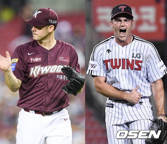 키움 히어로즈 브리검(왼쪽), LG 트윈스 윌슨. /soul1014@osen.co.kr, youngrae@osen.co.kr