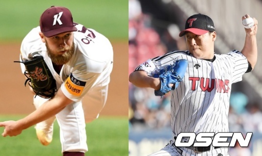 키움 히어로즈 요키시(왼쪽), LG 트윈스 차우찬. /jpnews@osen.co.kr, youngrae@osen.co.kr