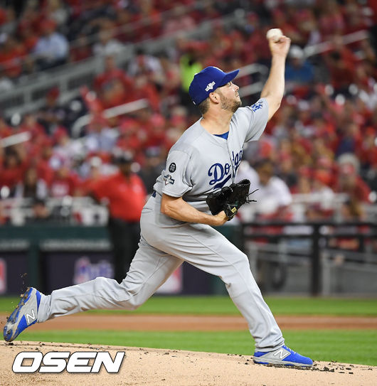 1회말 다저스 선발투수 리치 힐이 역투하고 있다. /soul1014@osen.co.kr