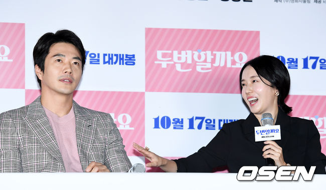 배우 권상우, 이정현이 간담회를 하고 있다.  /jpnews@osen.co.kr