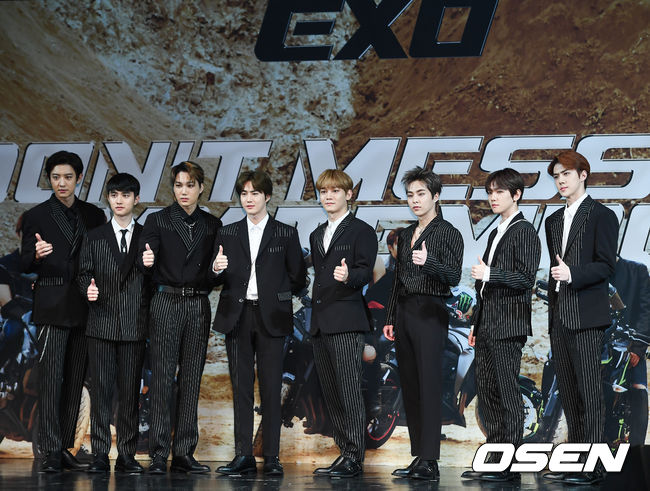 1일 오후 서울 삼성동 SMTOWN 코엑스 아티움에서 진행된 '엑소' 정규 5집 음감회에서 그룹 엑소가 포즈를 취하고 있다. / soul1014@osen.co.kr