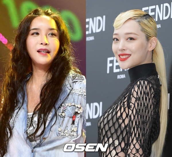 [사진=OSEN 민경훈, 최규한 기자] 설리(오른쪽)의 사망 소식에 하리수(왼쪽)이 추모글을 게재했다.