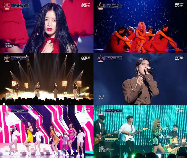 [사진=Mnet 방송화면] '퀸덤' 팬도라의 상자 미션 무대.