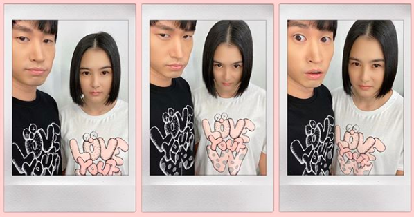 [사진=타블로 SNS] 타블로(왼쪽)와 강혜정 부부가 유방암 인식 향상 캠페인 'love your W' 참여 차 공식 티셔츠를 입은 일상을 공개했다.