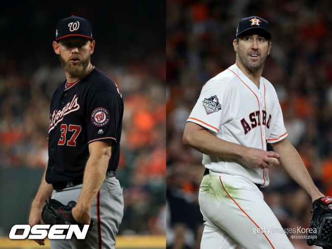 [사진] 워싱턴 내셔널스 스티븐 스트라스버그(왼쪽), 휴스턴 애스트로스 저스틴 벌랜더. ⓒGettyimages(무단전재 및 재배포 금지)