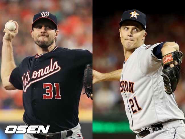 [사진] 워싱턴 내셔널스 맥스 슈어저(왼쪽), 휴스턴 애스트로스 잭 그레인키. ⓒGettyimages(무단전재 및 재배포 금지)