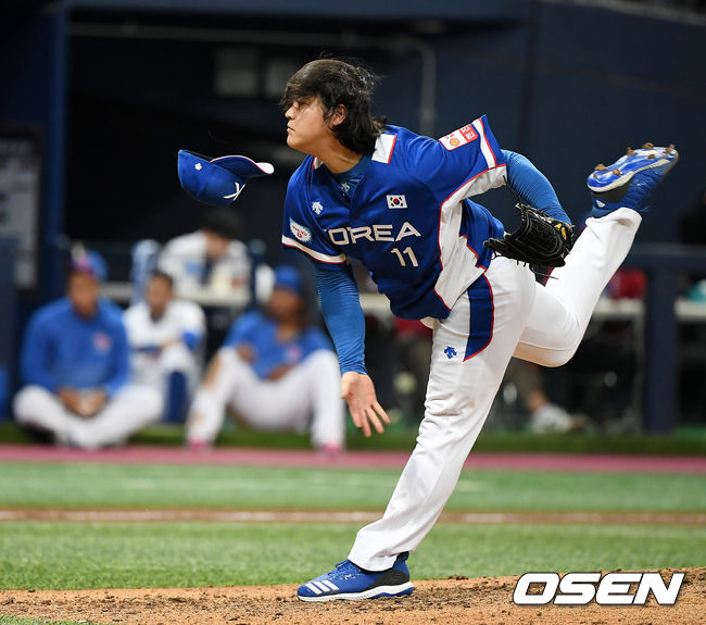 한국은 2일 고척 스카이돔에서 열린 2차 평가전에서 5-0 완승을 거뒀다.9회말 한국 조상우가 역투하고 있다. /youngrae@osen.co.kr