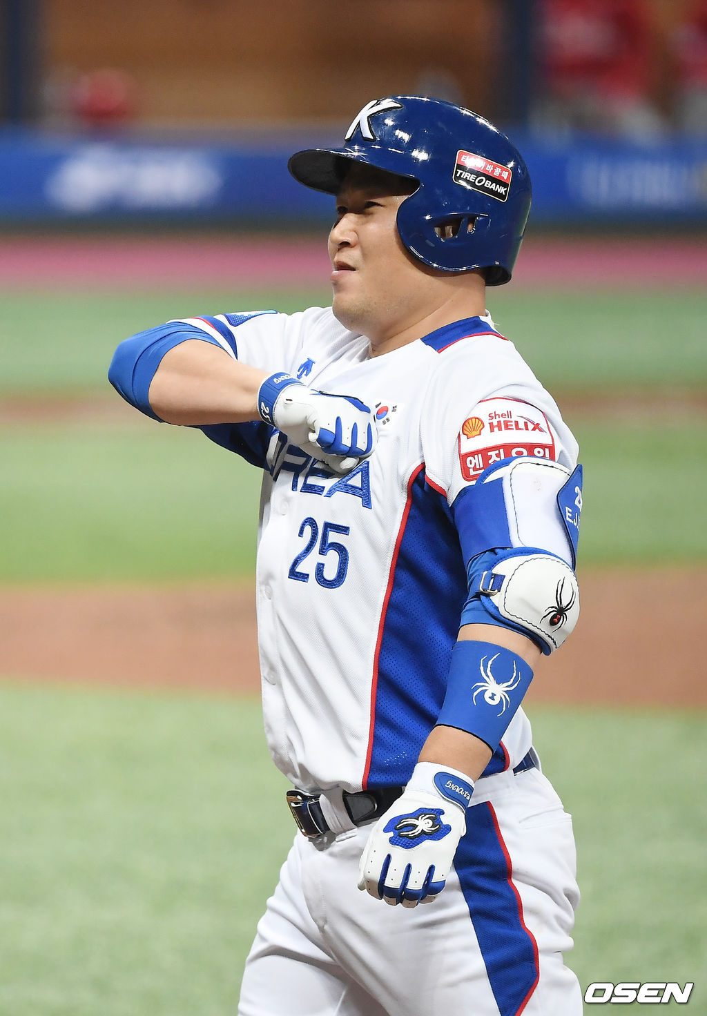 7회말 1사 한국 양의지가 안타를 때린 뒤 세레머니를 하고 있다. /youngrae@osen.co.kr