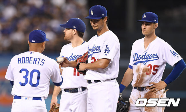 다저스 다르빗슈가 강판되고 있다. / youngrae@osen.co.kr