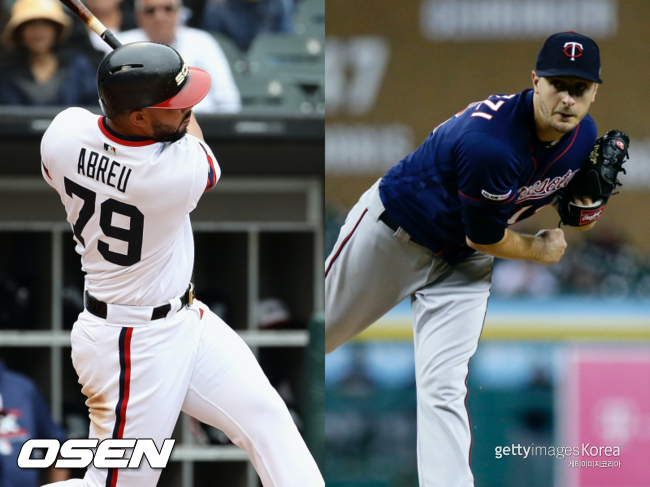 [사진] 시카고 화이트삭스 호세 아브레유(왼쪽), 미네소타 트윈스 제이크 오도리지. ⓒGettyimages(무단전재 및 재배포 금지)